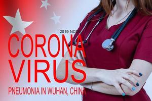 coronavirus in China. roman coronavirus 2019-nCoV, vrouw dokter. concept van coronavirus quarantaine. aandacht foto