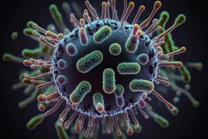 bacterie onder de microscoop generatief ai foto