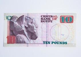 een bankbiljet van 10 Egyptische pond. de nationaal valuta van Egypte foto