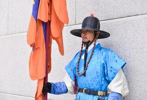 seoel, zuiden Korea - nov 13, 2017-de Koninklijk bewaker-training ceremonie Bij gyeongbokgung paleis in seoel, Korea foto