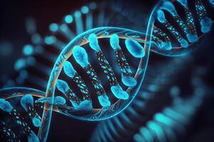 veelhoekige dna concept. maas bollen van vliegend brokstukken. dun lijn concept. blauw structuur stijl illustratie ai foto