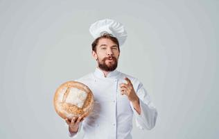 mannetje chef Koken voedsel onderhoud professioneel restaurant foto