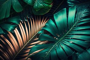 mooi palm bladeren achtergrond. generatief ai foto