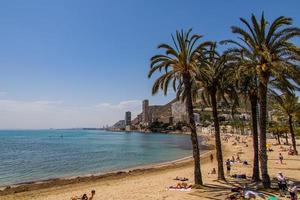 strand landschap in Alicante Aan een warm zomer dag foto