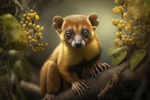 kinkajou detailopname. generatief ai. foto