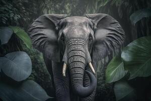 olifant detailopname. generatief ai. foto