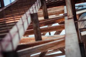 close-up van houten balken foto