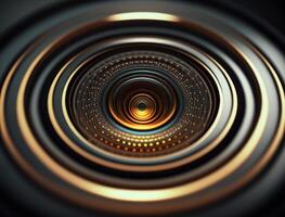 concentrisch gouden ringen vormen abstract meetkundig achtergrond gemaakt met generatief ai technologie foto