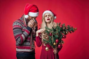 Mens en vrouw vakantie Kerstmis emoties romance decoratie foto