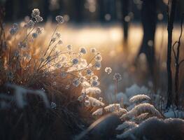 winter fantasie Woud landschap gemaakt met generatief ai technologie foto