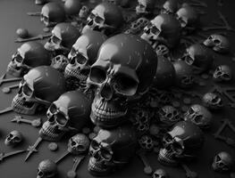 obsidiaan schedels gemaakt met generatief ai technologie foto