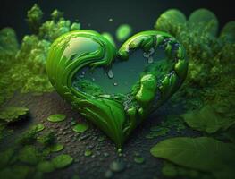 groen hart dat vertegenwoordigt milieu bescherming gemaakt met generatief ai technologie foto