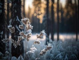 winter fantasie Woud landschap gemaakt met generatief ai technologie foto