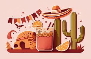 cinco de mayonaise, Mexicaans vakantie 5 kunnen, partij uitnodiging en groet kaart ontwerp, generatief ai foto