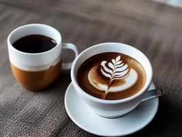 koffie beker, koffie kop mok, geurig brouwen zwart koffie, koffie ai achtergronden foto