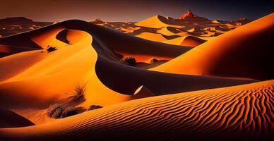 helder verzengende zon in de woestijn - ai gegenereerd beeld foto