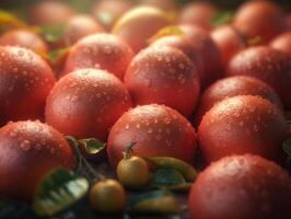 mooi biologisch achtergrond van vers geplukt grapefruits gemaakt met generatief ai technologie foto