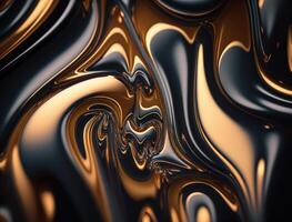een metalen abstract golvend vloeistof achtergrond generatief ai technologie foto