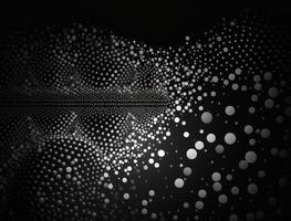 zwart en wit abstract meetkundig achtergrond met punt vormen pointillisme stijl gemaakt met generatief ai technologie foto