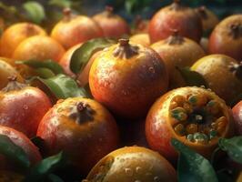 mooi biologisch achtergrond van vers geplukt passie fruit gemaakt met generatief ai technologie foto