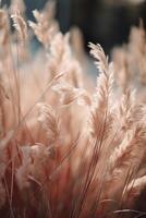 natuurlijk achtergrond met droog gras. illustratie ai generatief foto