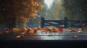 herfst regenachtig achtergrond. illustratie ai generatief foto