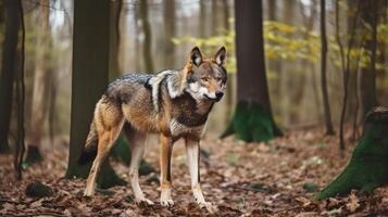 wolf in Woud. illustratie generatief ai foto