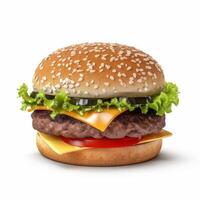 rundvlees hamburger geïsoleerd. illustratie ai generatief foto