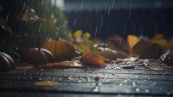 herfst regenachtig achtergrond. illustratie ai generatief foto