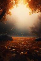 magie herfst vallen achtergrond. illustratie ai generatief foto