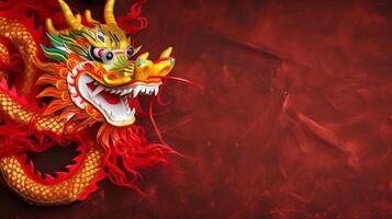 Chinese nieuw jaar achtergrond met draak. illustratie ai generatief foto