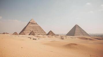 Egyptische piramides achtergrond illustratie ai generatief foto