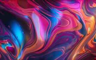 vloeistof holografische iriserend achtergrond textuur. generatief ai foto
