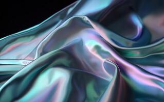 holografische zijde iriserend textuur, generatief ai foto