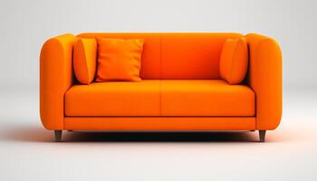 oranje sofa geïsoleerd, generatief ai foto