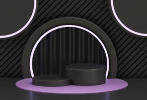 3d renderen van donker en kleurrijk podium minimalistische voor Product presentatie foto