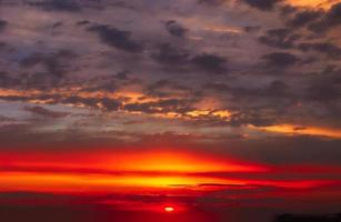 echt verbazingwekkend panoramisch zonsopkomst of zonsondergang lucht met teder kleurrijk wolken. lang panorama, Bijsnijden het foto