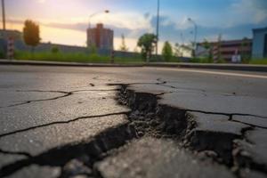 groot barst in de grond. genereren ai foto