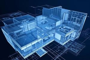 bouwkundig plan. gebouw huis ontwerp. genereren ai foto