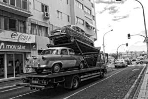 interessant kleurrijk vakantie huizen in de straten van de Spaans stad van sanca cruz in Tenerife foto