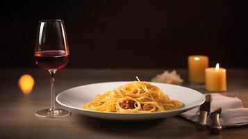 spaghetti met saus ai gegenereerd foto