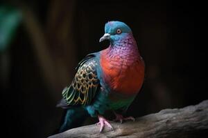 een duif denken het is een kleurrijk papegaai gemaakt met generatief ai technologie. foto