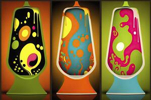 funky lava lamp illustratie. generatief ai foto