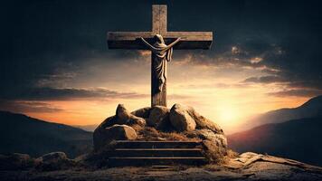 mooi zo vrijdag achtergrond beeld religieus kruis ai gegenereerd foto