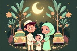 ramzan mubarak gelukkig Ramadan eid feestelijk ai gegenereerd foto