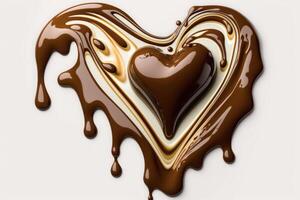 chocola in de vorm van een liefde hart. ai gegenereerd foto