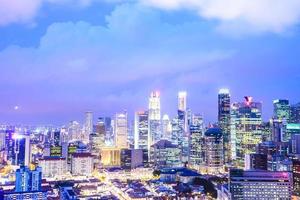 singapore skyline van de stad foto