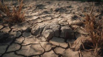 droog gebarsten aarde achtergrond. globaal opwarming en klimaat verandering concept foto