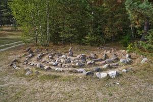 weinig Slavisch historisch heidens- steen cirkel in een Woud in Polen foto