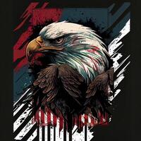 grunge patriottisch Amerikaans kaal adelaar - ai gegenereerd foto